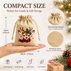 5/12 Pack Christmas Burlap Gift Bags Reusable Drawstring 5 Designs