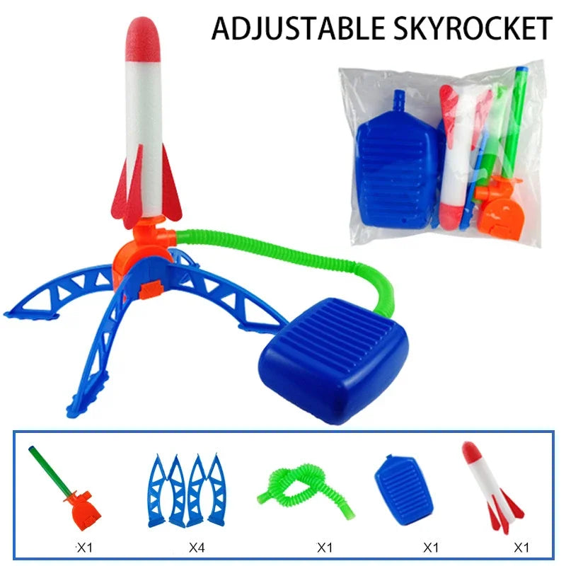Kids Outdoor Rocket Foot Pump Outdoor Air Pressing Soaring Rocket  Toy Gifts