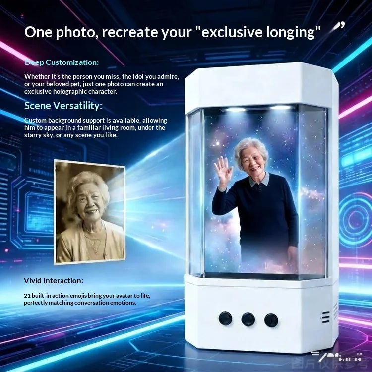 XIAOZHI AI Holographic Projection Companion Device 3D Stereo Bionic Interactive Smart Robot Voice Control Emotional Chat Gift