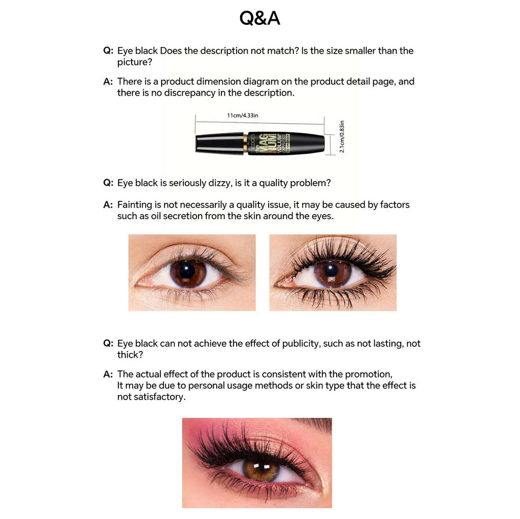 4D Black Mascara Thickening, Lengthening, Curling, Waterproof