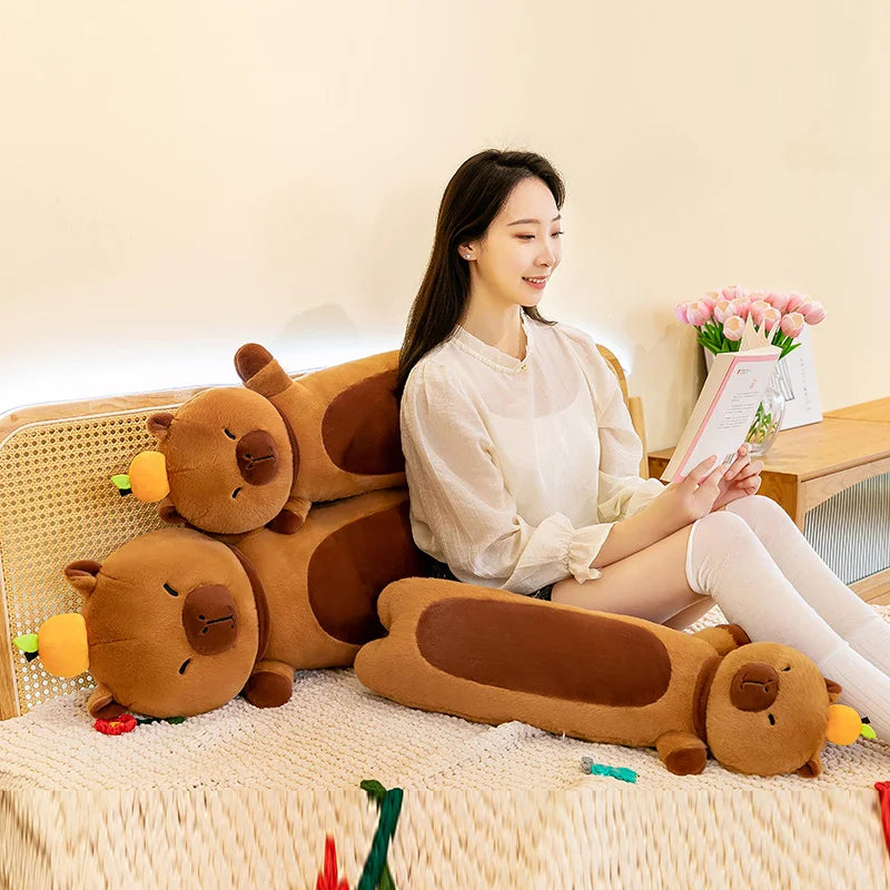 50-110cm Kawaii Giant Long Capybara Plush Pillow Soft Stuffed Animals Cartoon Toys Babys Accompany Sleeping Doll for Girls Gifts