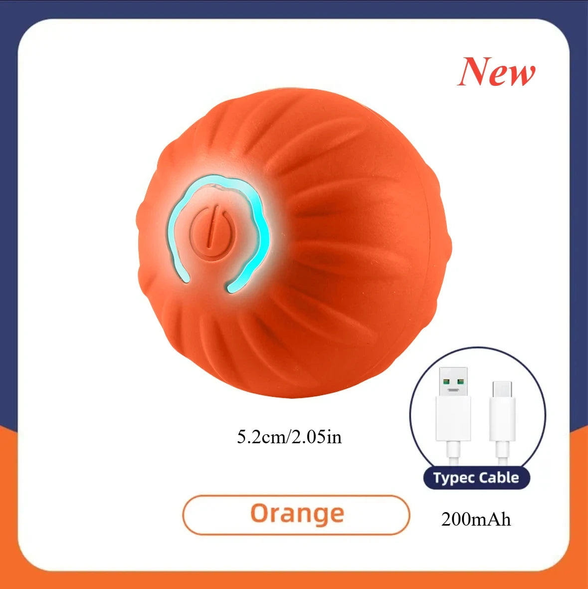 Motion-Activated Rolling Pet Toy Ball with Rope