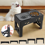 Adjustable 3-in-1 Elevated Pet Feeder with Slow Feeder Bowls