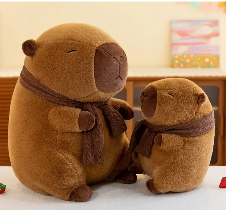 25-30CM Hot Plush Stuffed Doll Cute Scarf Pufferfish Plush Kawaii Animal Toy Children's Birthday Gift Capybara Doll Kids Toys