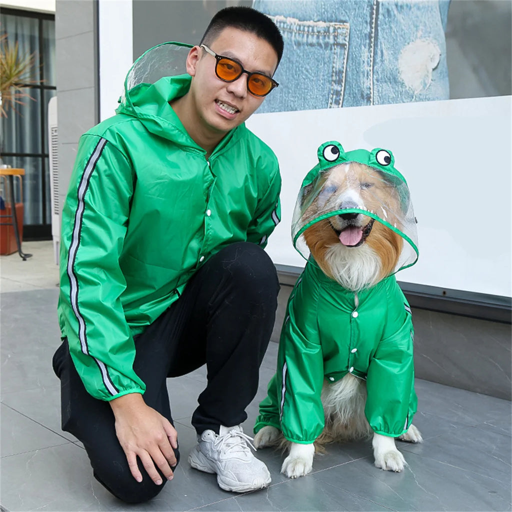 Reflective Hooded Waterproof Dog Raincoat