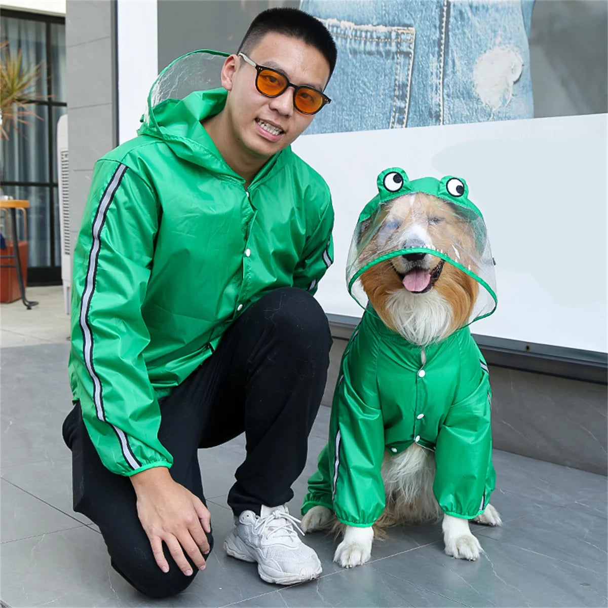 Reflective Hooded Waterproof Dog Raincoat