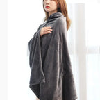 USB Heated Blanket With Storage Bag 160x85cm Coral Velvet Shawl Wearable Electric Blanket Winter Body Warmer for Home Office Car