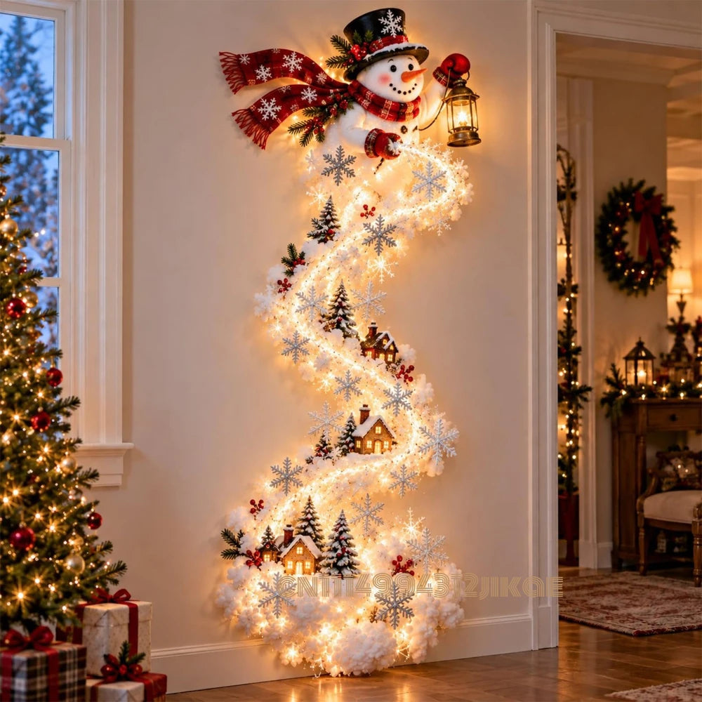 Christmas Magic Trail Wall Light, LED Cascading Holiday Decor,Warm White Glow, Space-Saving Wall Decor, Easy Wall Placement