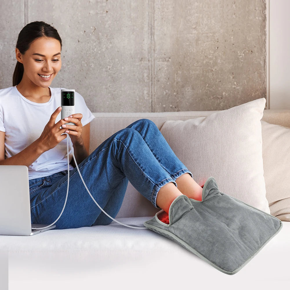 Washable Electric Heating Foot Pad Feet Warmer Household Soft Plush Thermal Heating Blanket Foot Warming Mat Home Office Bedroom