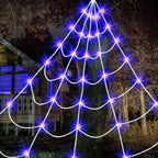 8 Modes Halloween Spider Web Lights Glow Waterproof Halloween Spider 5m web