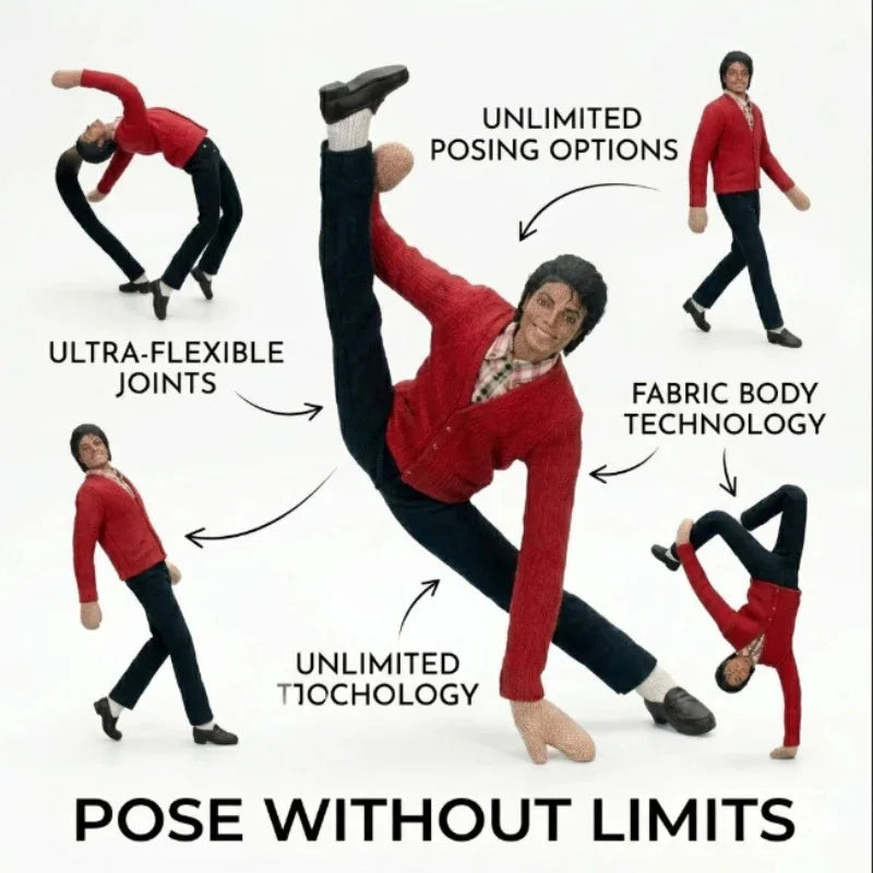 Michael Jackson Bendable Doll Flexible Wire Frame Poseable MJ Abstract Rat Jerky Doll King of Pop Collectible Fan Gift