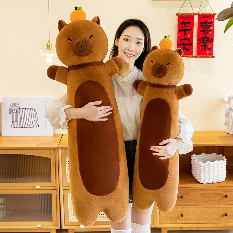50-110cm Kawaii Giant Long Capybara Plush Pillow Soft Stuffed Animals Cartoon Toys Babys Accompany Sleeping Doll for Girls Gifts