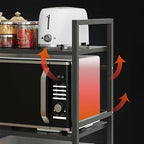 Retractable Microwave Oven Rack, Multi‑Tier Kitchen Countertop Storage Shelf for Rice Cooker Oven Small Appliances