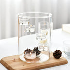 Glass Hurricane Candle Holder for Tea Light,Clear Cylinder Pillar Candle Holder for Wedding Parties Table Centerpiece Decoration