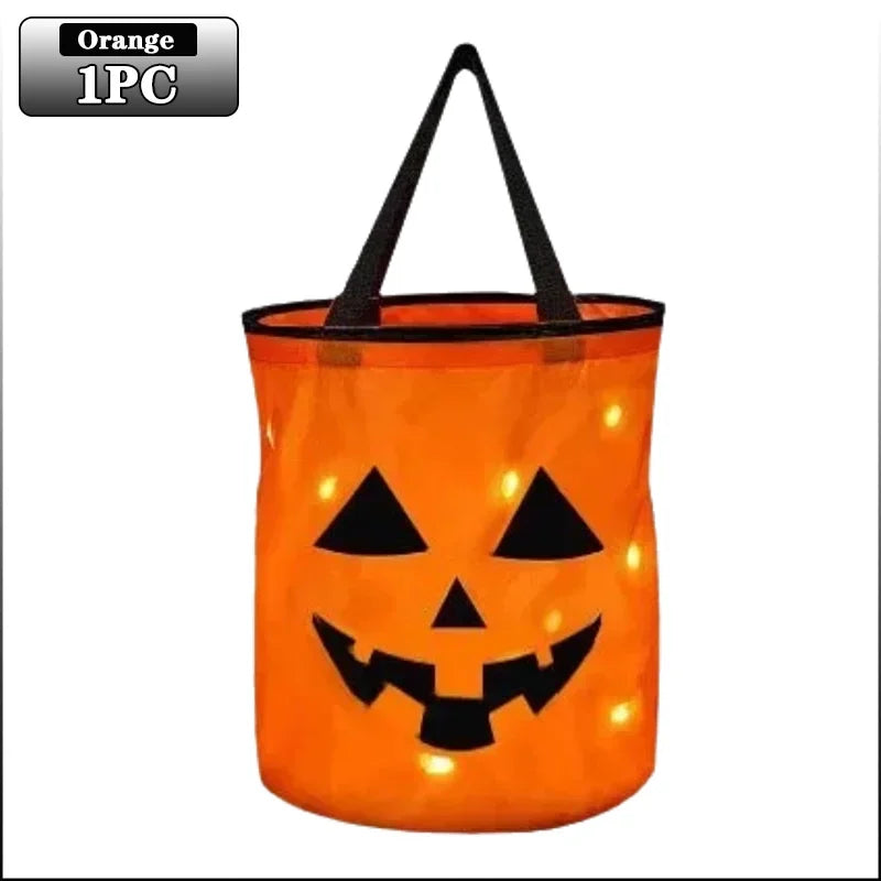 LED Light-Up Pumpkin Treat Bags — 1–20 Pack