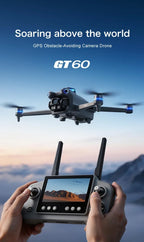 original GT60 Drone 4.3-inch Large Screen Foldable drone 8K HD Dual Camera Gps Brushless Optical Avoidance Airdrop RC Quadcopter