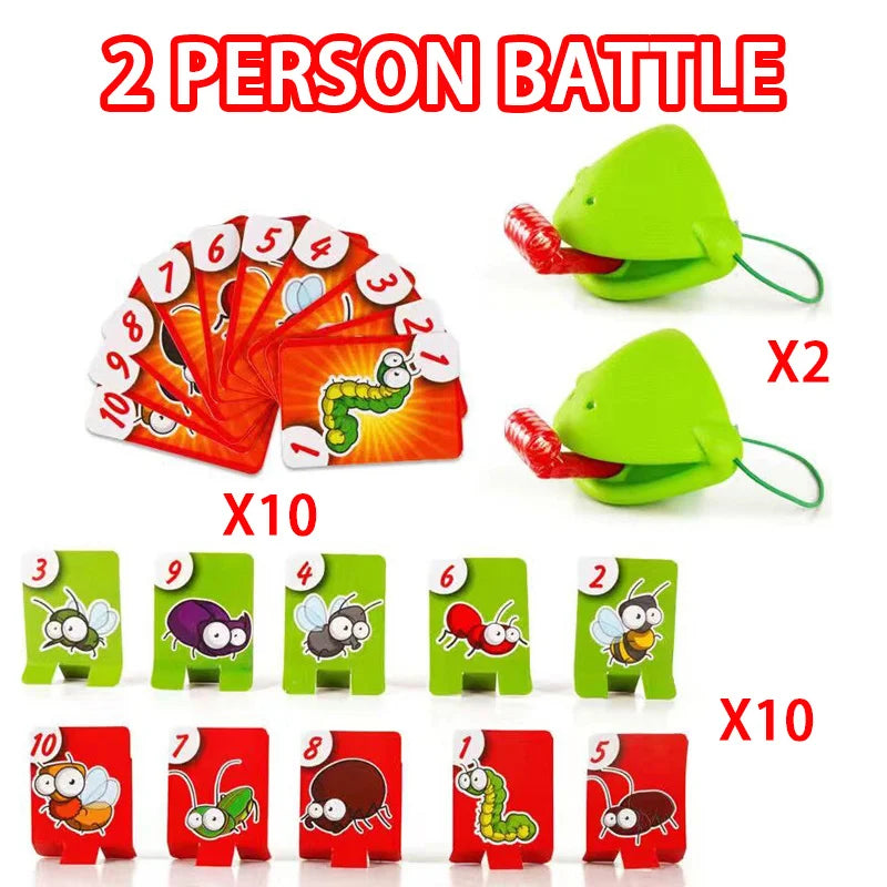 Frog Lizard Mask Wagging Tongue Lick Cards Board Games for Children Toys