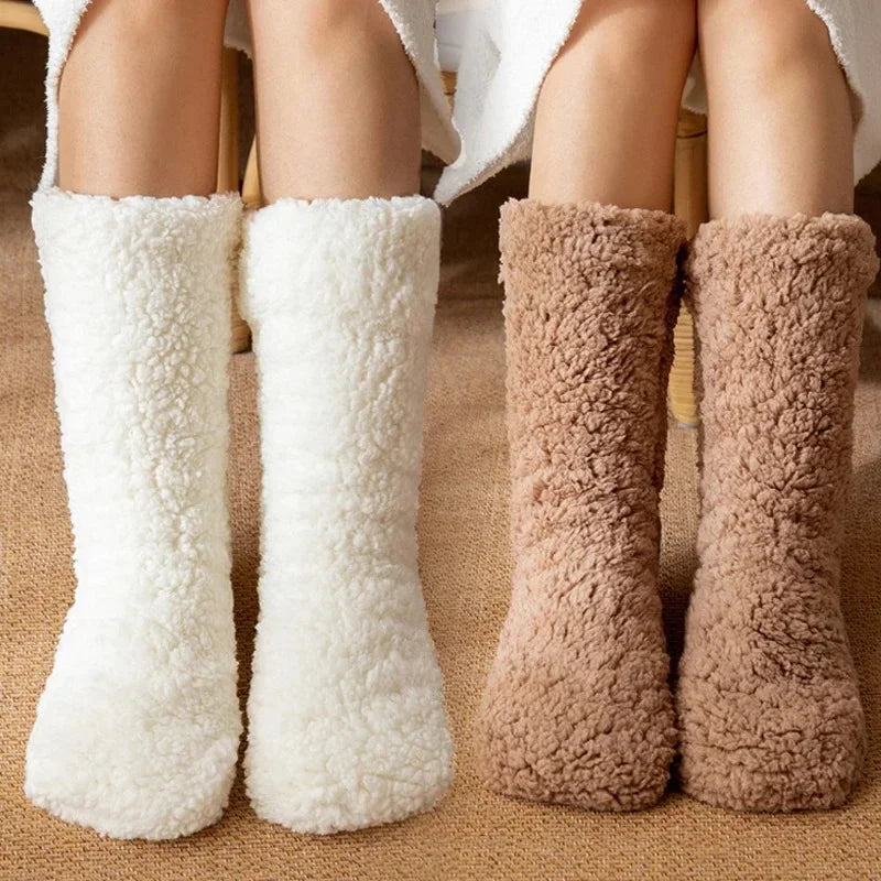 Thickened Winter Women Thermal Cashmere Socks Floor Socks Women's Carpet Home Plus Socks Velvet Sleep Socks Slippers Leg Cover
