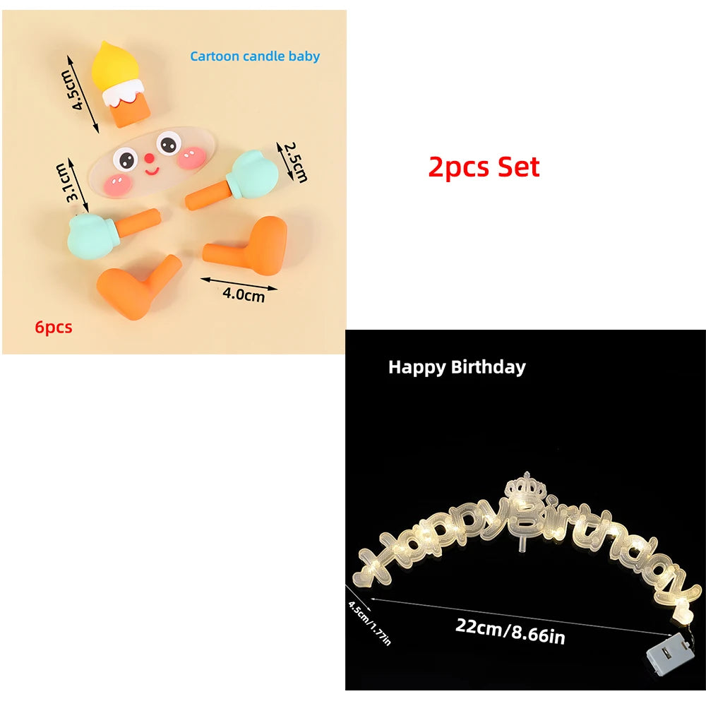 LED Light-Up Cartoon Cake Topper – Birthday & Celebrations