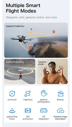 original GT60 Drone 4.3-inch Large Screen Foldable drone 8K HD Dual Camera Gps Brushless Optical Avoidance Airdrop RC Quadcopter