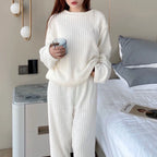 Soft Coral Velvet Jacquard Warm Pajama Set for Women Cozy Loungewear Outerwear for Winter Christmas Valentine's Day Gift