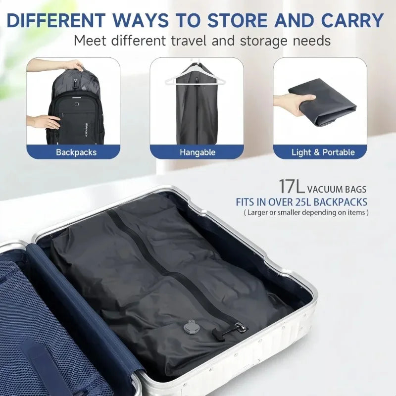 17L Vacuum Storage Bags and Air Pump, Waterproof Vacuum Storage Bags