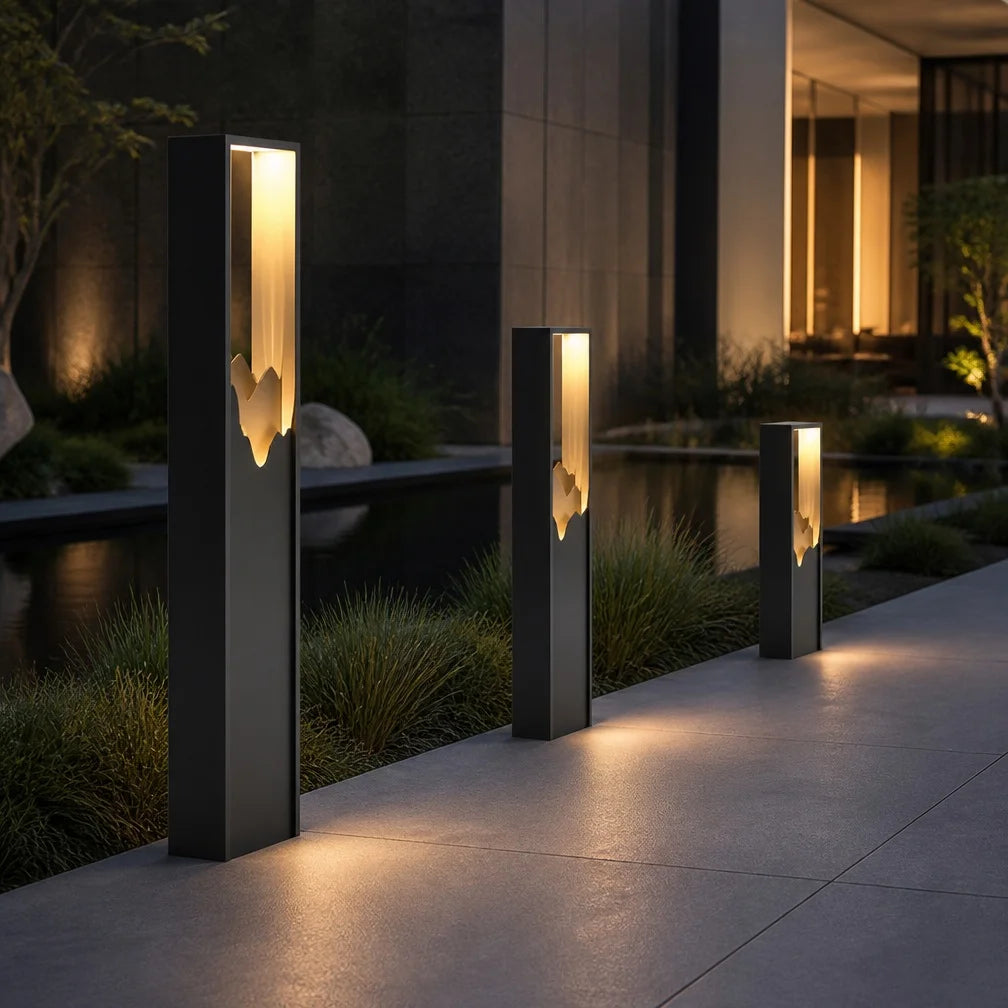 IP65 Waterproof Outdoor Garden Lawn Light Stainless Steel Mountain Path Lamp 38/65/180/280cm Bollard Light for Villa Yard Decora