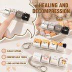Cute Cat Relax Button Keycap, Kawaii Cat 4-Key Keyboard Fidget Toy for Friends Gift, Portable Fidget Keychain Fashion Bag Charm