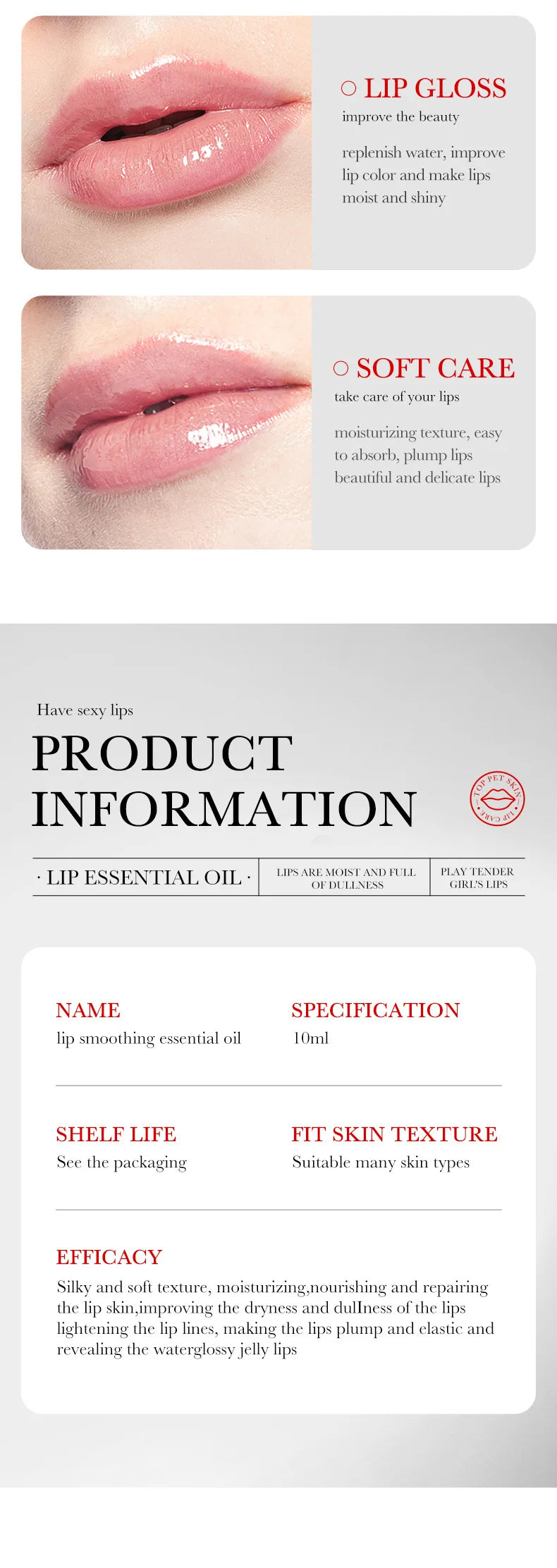 Lip Booster Plumping Serum Oil Hyaluronic Acid Moisturising  Stimulant Free Brightening Lightening Lines