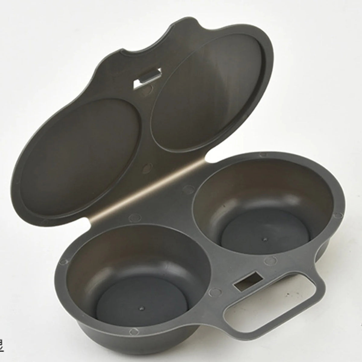Dual-Cavity Microwave Egg Poacher with Lid