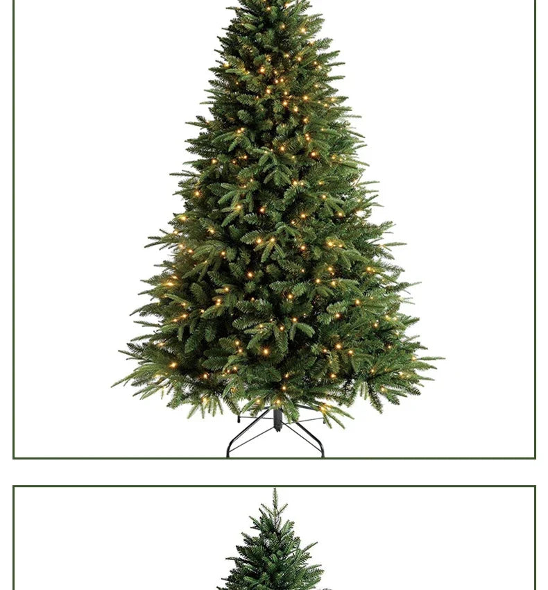2026 new Christmas decoration high-end PE mixed Christmas tree, encrypted branches with lights, Christmas tree