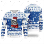 Santa Cat Print Christmas Jumper