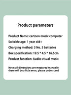 Mini Notebook Musical Toy Laptop Portable Integrated Toddler Puzzle Learning Machine Fake Computer Enlightening Birthday Gifts