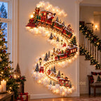 Christmas Magic Trail Wall Light, LED Cascading Holiday Decor,Warm White Glow, Space-Saving Wall Decor, Easy Wall Placement