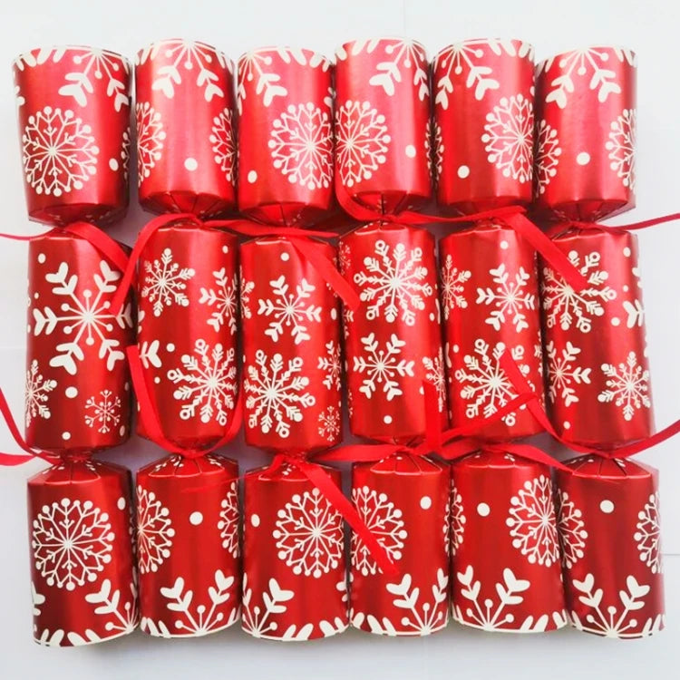 10Inch Christmas Cracker Set of 6pcs Christmas Crackers with Snap and Prize Father Christmas Snowflake Santa Claus Free Shipping