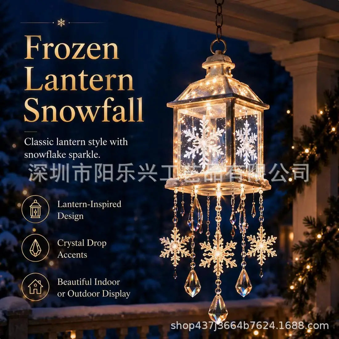 Glow Hanging Ornament Christmas Snowman Elk Ice Crystal Light Hanging Decoration