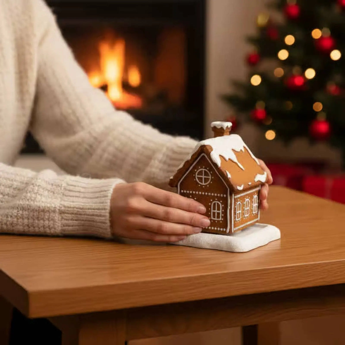 Holiday Cottage Aroma Holder Festive Gift Gingerbread House Aroma Burner Christmas Cabin Censer Detailed Craftsmanship