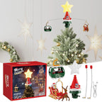 Rotating Santa Sleigh Christmas Tree Topper with Music & Lights