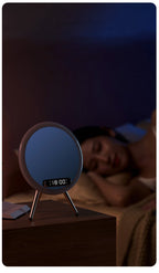 Smart Bluetooth Speaker Wireless Mirror Sound Box Desktop Alarm Clock with LED Night Light TF Music Player 15W Wireless Charger