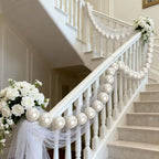 Wedding Backdrop Wall Decor - Faux Large Pearl - DIY Beaded Garland White Ball Pendant & Figurine