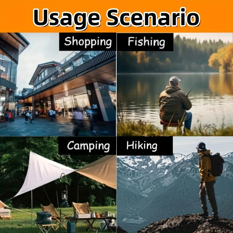 2-in-1 Folding Cane and Chair Foldable Travel Cane, Suitable for Hiking, Camping, Outdoor Activities