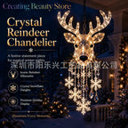 Glow Hanging Ornament Christmas Snowman Elk Ice Crystal Light Hanging Decoration