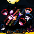 10/20/30PCS Glowing Halloween Pumpkin Ghost Bracelet Rings Night Decor Halloween Party Favor Festival Carnival Gifts Bag Fillers