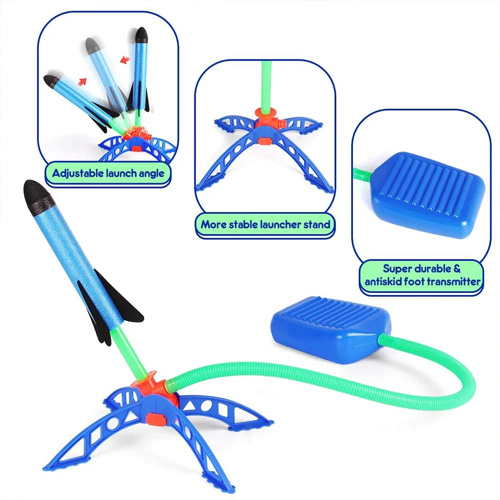 Kids Outdoor Rocket Foot Pump Outdoor Air Pressing Soaring Rocket  Toy Gifts