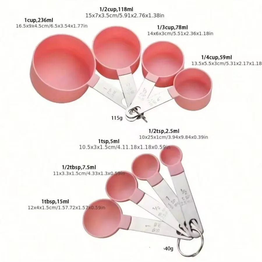 8pcs Measuring Cups Spoons Set Stackable Nesting Measure Cups
