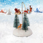 Animated Christmas Village Flying Santa Sleigh with Lights & Music