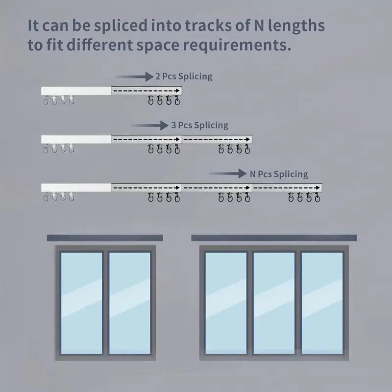 Ultra Thin Self-adhesive Curtain Track Set No Drilling Silent Sliding Rail Ceiling Or Wall Installation For Bathroom Cabinets Ro