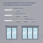 Ultra Thin Self-adhesive Curtain Track Set No Drilling Silent Sliding Rail Ceiling Or Wall Installation For Bathroom Cabinets Ro