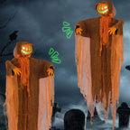Light-Up Demon Pumpkin Scarecrow Hanging Halloween Decoration