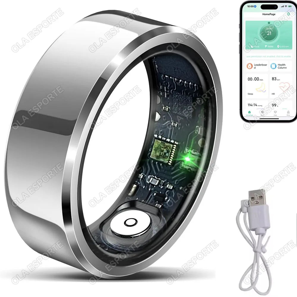 2026 Smart Ring Blood Pressure Heart Rate Sleep Monitoring